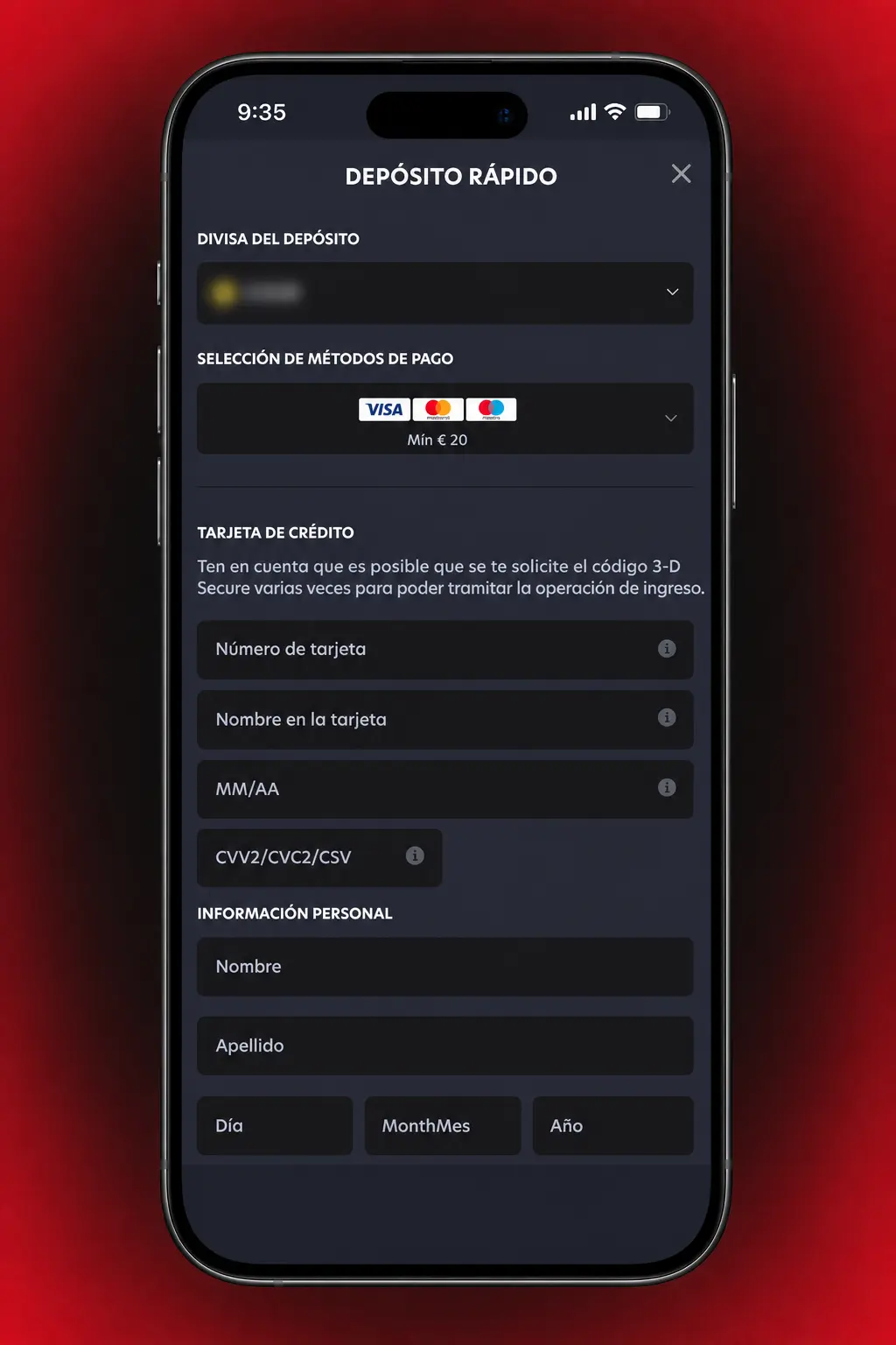Pasos para realizar tu primera apuesta deportiva en 1Red Chile de forma rápida y sencilla.