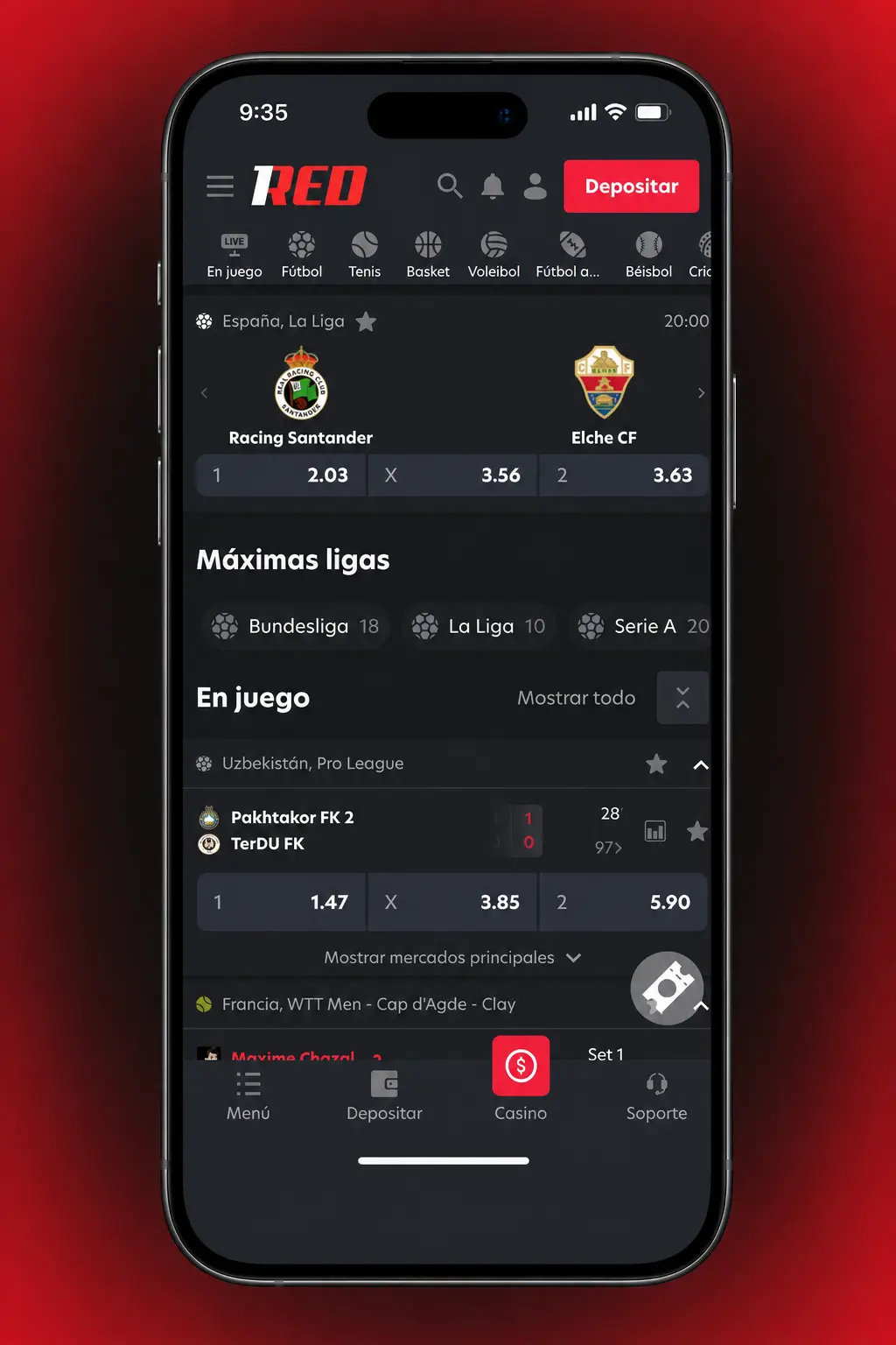 Pasos simples para realizar tu primera apuesta deportiva en 1Red Chile en menos de 2 minutos.
