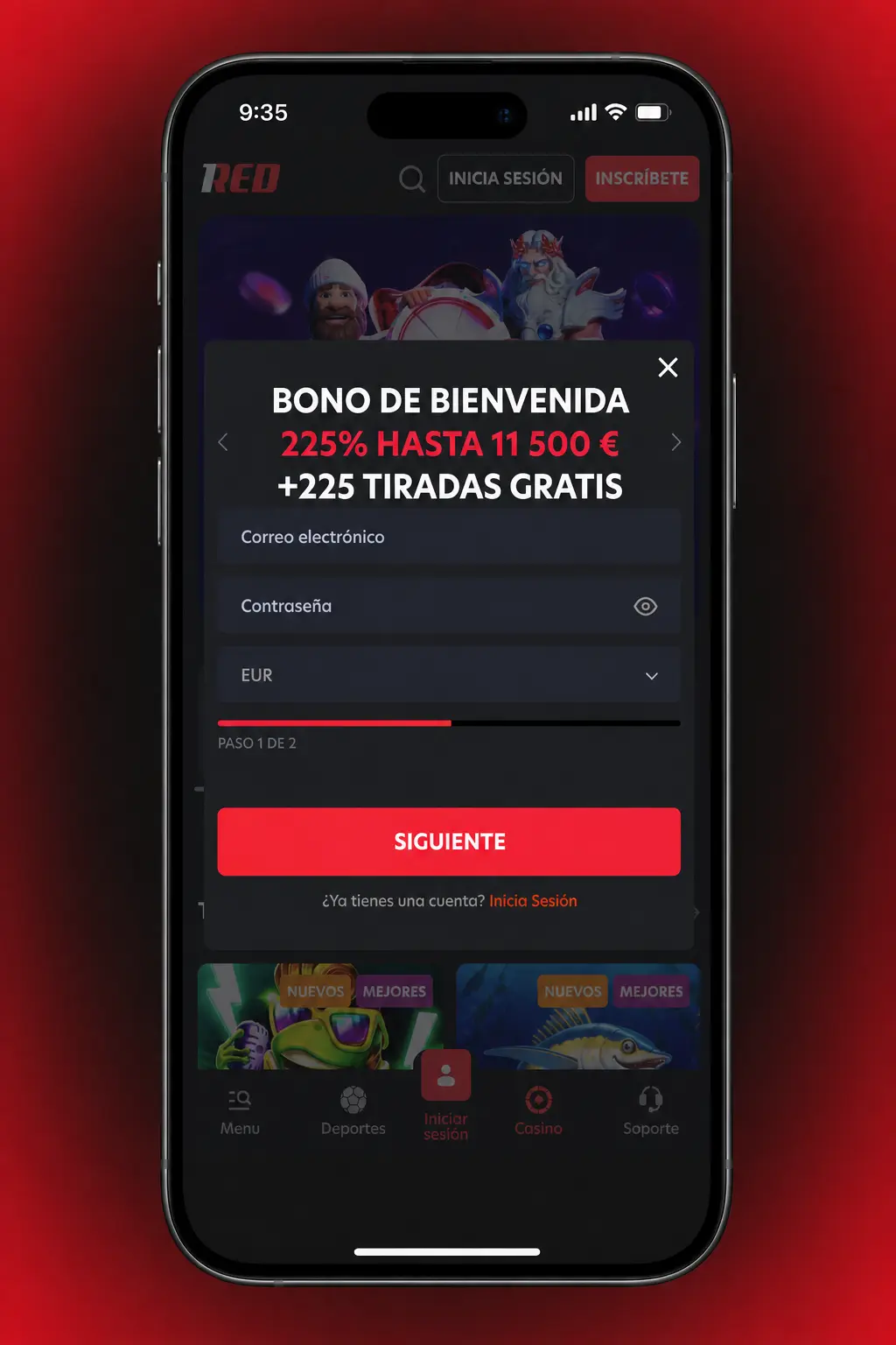 Pasos para realizar tu primera apuesta deportiva en 1Red Chile de forma rápida y sencilla.
